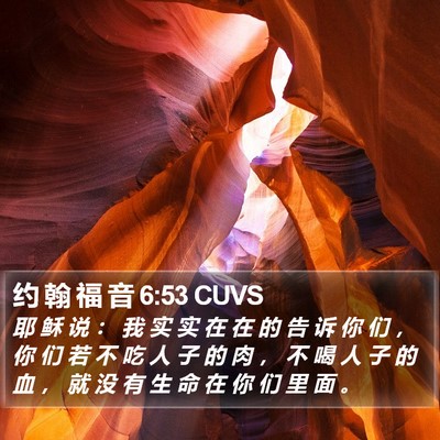 约 翰 福 音 6:53 CUVS Bible Verse Image