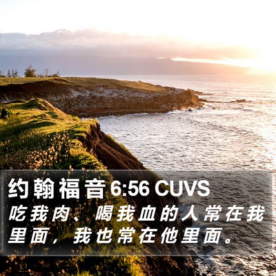 约 翰 福 音 6:56 CUVS Bible Verse Image