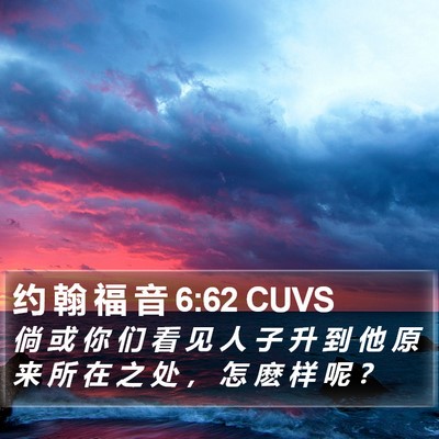 约 翰 福 音 6:62 CUVS Bible Verse Image