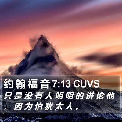 约 翰 福 音 7:13 CUVS Bible Verse Image