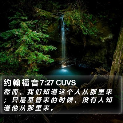 约 翰 福 音 7:27 CUVS Bible Verse Image