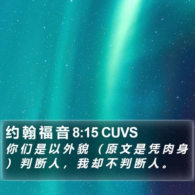 约 翰 福 音 8:15 CUVS Bible Verse Image