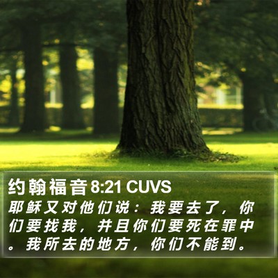 约 翰 福 音 8:21 CUVS Bible Verse Image