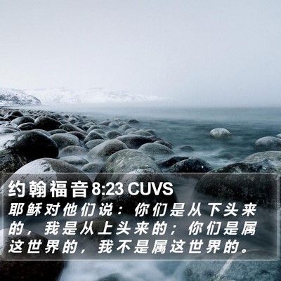 约 翰 福 音 8:23 CUVS Bible Verse Image