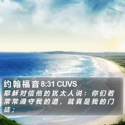 约 翰 福 音 8:31 CUVS Bible Verse Image