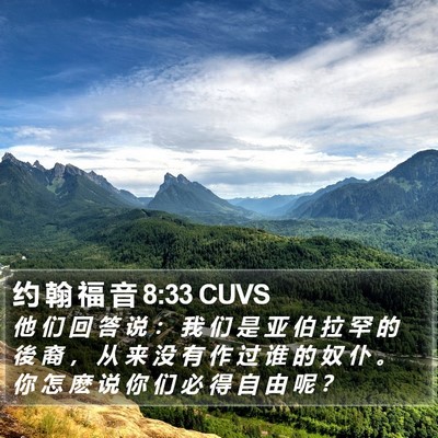 约 翰 福 音 8:33 CUVS Bible Verse Image