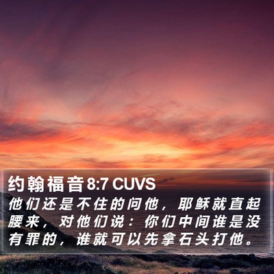 约 翰 福 音 8:7 CUVS Bible Verse Image