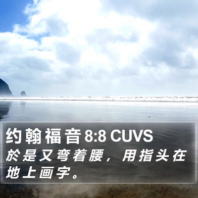 约 翰 福 音 8:8 CUVS Bible Verse Image