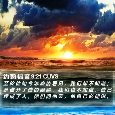 约 翰 福 音 9:21 CUVS Bible Verse Image