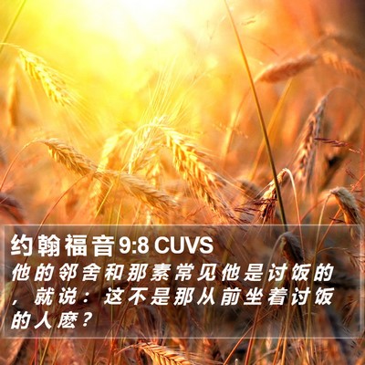 约 翰 福 音 9:8 CUVS Bible Verse Image