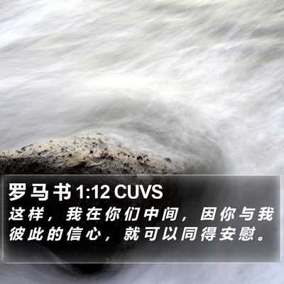 罗 马 书 1:12 CUVS Bible Verse Image