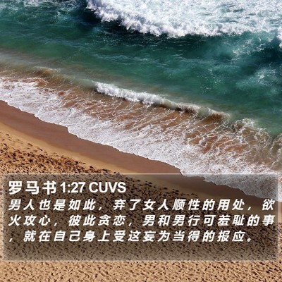 罗 马 书 1:27 CUVS Bible Verse Image