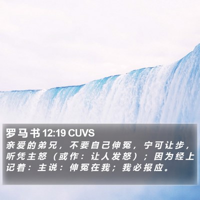 罗 马 书 12:19 CUVS Bible Verse Image