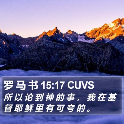 罗 马 书 15:17 CUVS Bible Verse Image