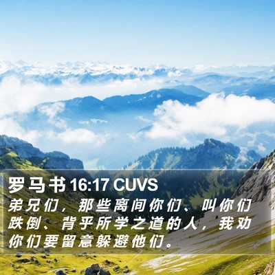 罗 马 书 16:17 CUVS Bible Verse Image
