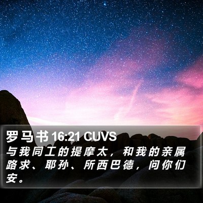 罗 马 书 16:21 CUVS Bible Verse Image