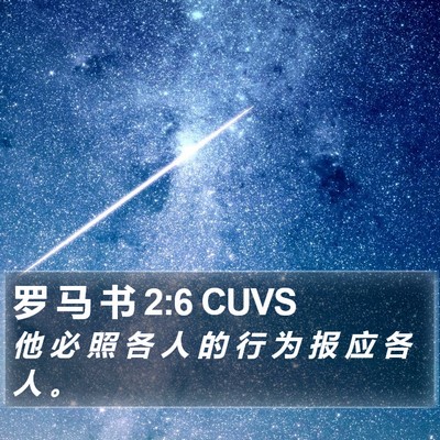 罗 马 书 2:6 CUVS Bible Verse Image