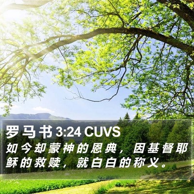 罗 马 书 3:24 CUVS Bible Verse Image