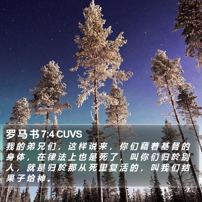 罗 马 书 7:4 CUVS Bible Verse Image