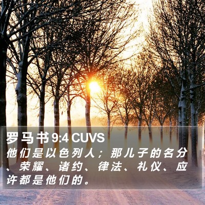 罗 马 书 9:4 CUVS Bible Verse Image