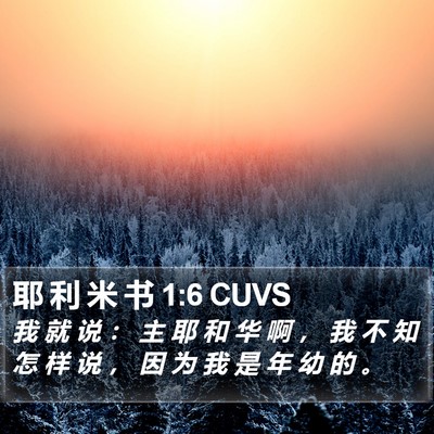 耶 利 米 书 1:6 CUVS Bible Verse Image