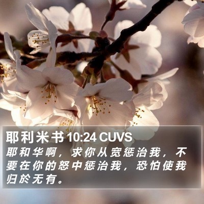 耶 利 米 书 10:24 CUVS Bible Verse Image