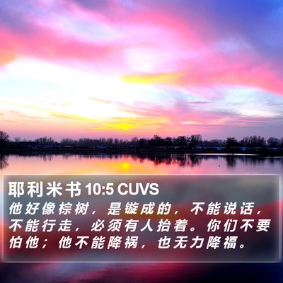 耶 利 米 书 10:5 CUVS Bible Verse Image