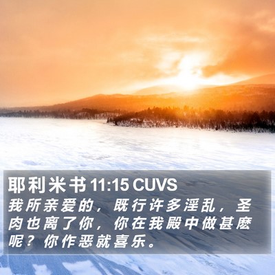 耶 利 米 书 11:15 CUVS Bible Verse Image