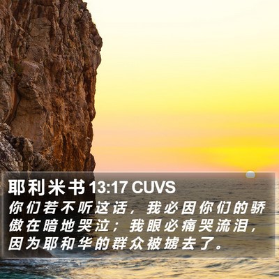 耶 利 米 书 13:17 CUVS Bible Verse Image