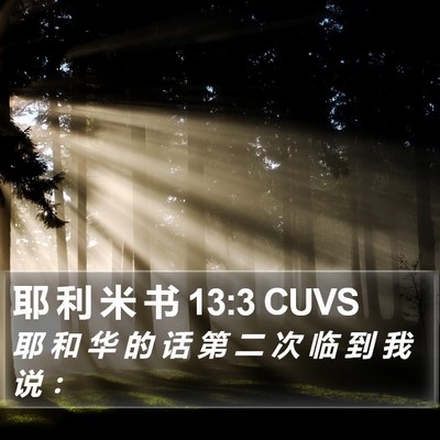 耶 利 米 书 13:3 CUVS Bible Verse Image