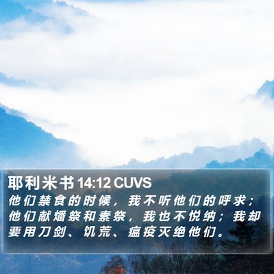 耶 利 米 书 14:12 CUVS Bible Verse Image