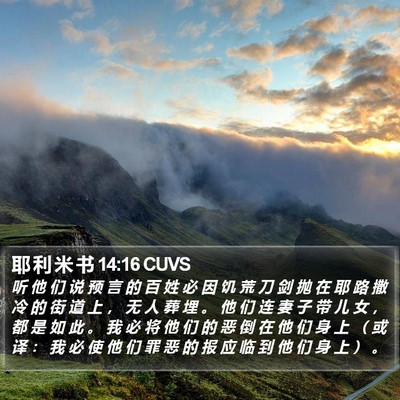 耶 利 米 书 14:16 CUVS Bible Verse Image