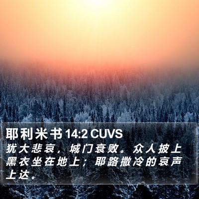 耶 利 米 书 14:2 CUVS Bible Verse Image