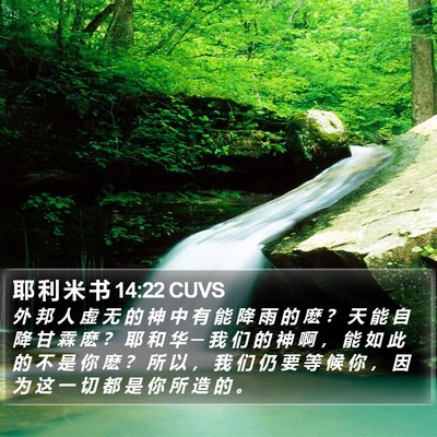 耶 利 米 书 14:22 CUVS Bible Verse Image