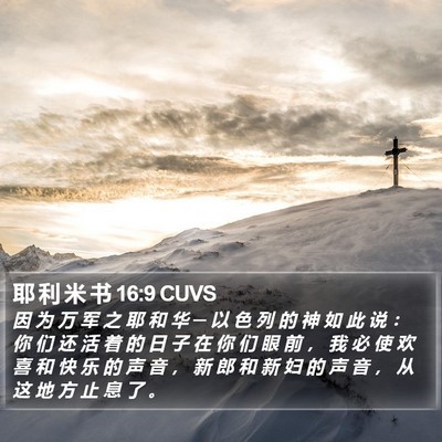 耶 利 米 书 16:9 CUVS Bible Verse Image