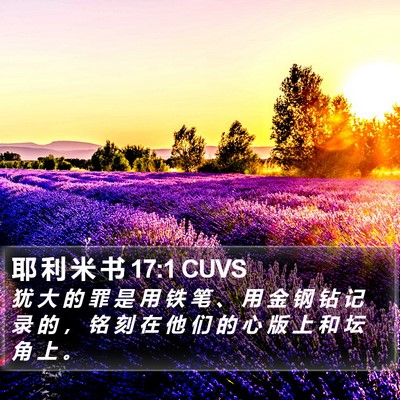 耶 利 米 书 17:1 CUVS Bible Verse Image