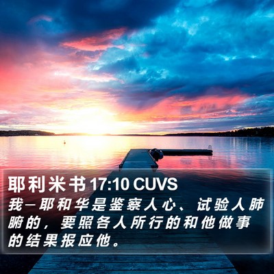 耶 利 米 书 17:10 CUVS Bible Verse Image