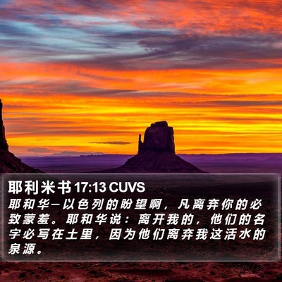 耶 利 米 书 17:13 CUVS Bible Verse Image