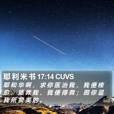 耶 利 米 书 17:14 CUVS Bible Verse Image