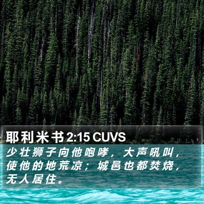 耶 利 米 书 2:15 CUVS Bible Verse Image