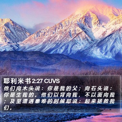 耶 利 米 书 2:27 CUVS Bible Verse Image