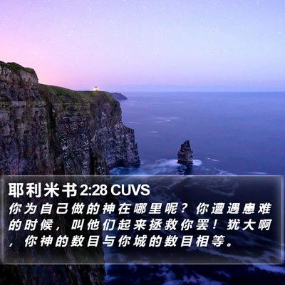 耶 利 米 书 2:28 CUVS Bible Verse Image