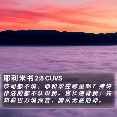 耶 利 米 书 2:8 CUVS Bible Verse Image