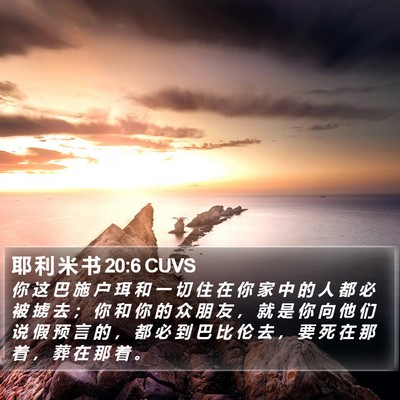 耶 利 米 书 20:6 CUVS Bible Verse Image