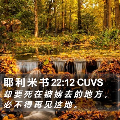 耶 利 米 书 22:12 CUVS Bible Verse Image