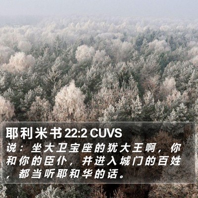 耶 利 米 书 22:2 CUVS Bible Verse Image