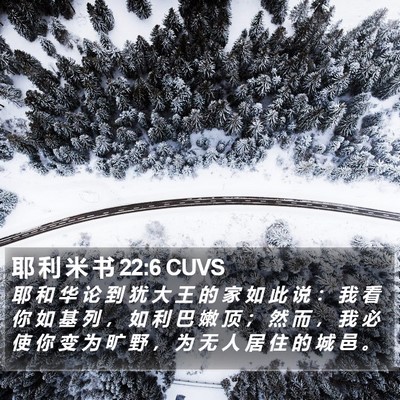 耶 利 米 书 22:6 CUVS Bible Verse Image