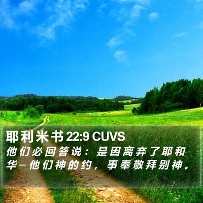 耶 利 米 书 22:9 CUVS Bible Verse Image