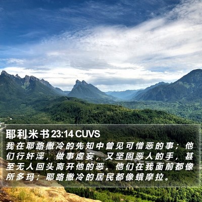 耶 利 米 书 23:14 CUVS Bible Verse Image