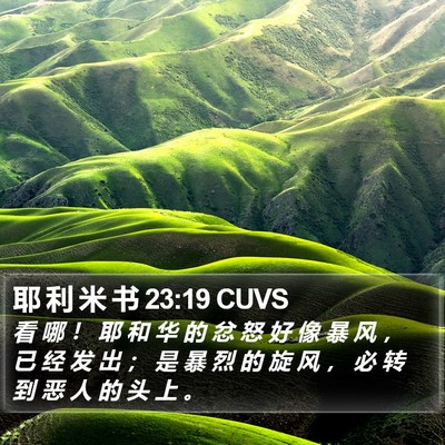 耶 利 米 书 23:19 CUVS Bible Verse Image